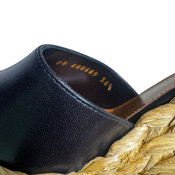 SAINT LAURENT - NIB Paloma Sandals Black Wedge Sandals Sz 36 1/2 - Picture 12 of 14